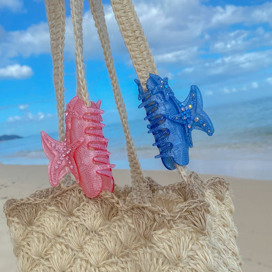 Starfish Claw Clip in Ocean Blue