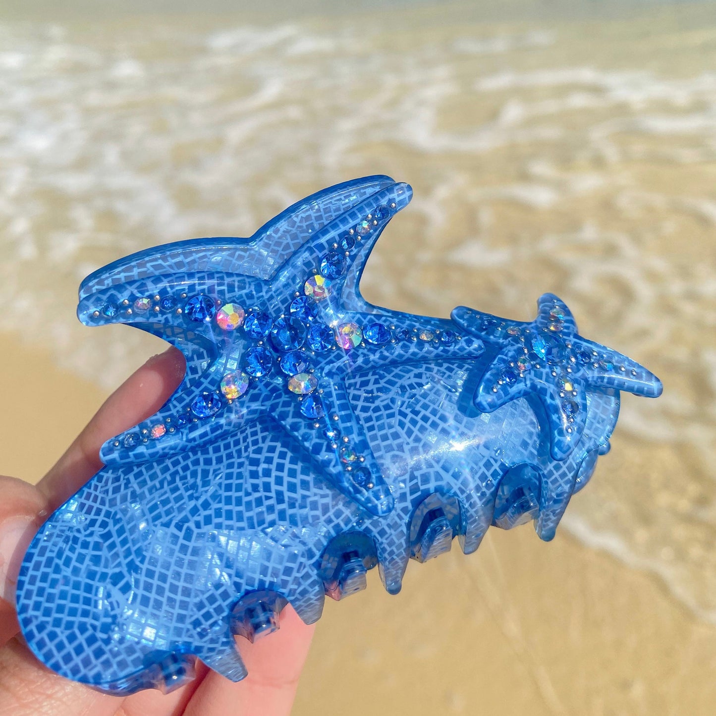 Starfish Claw Clip in Ocean Blue