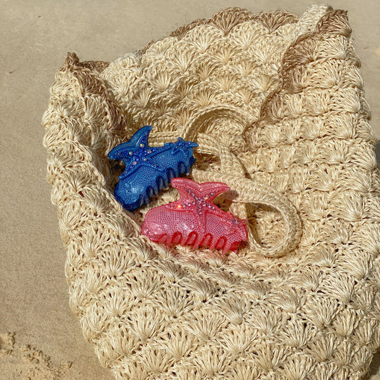 Bundle Starfish Claw Clip in Blue and Pink