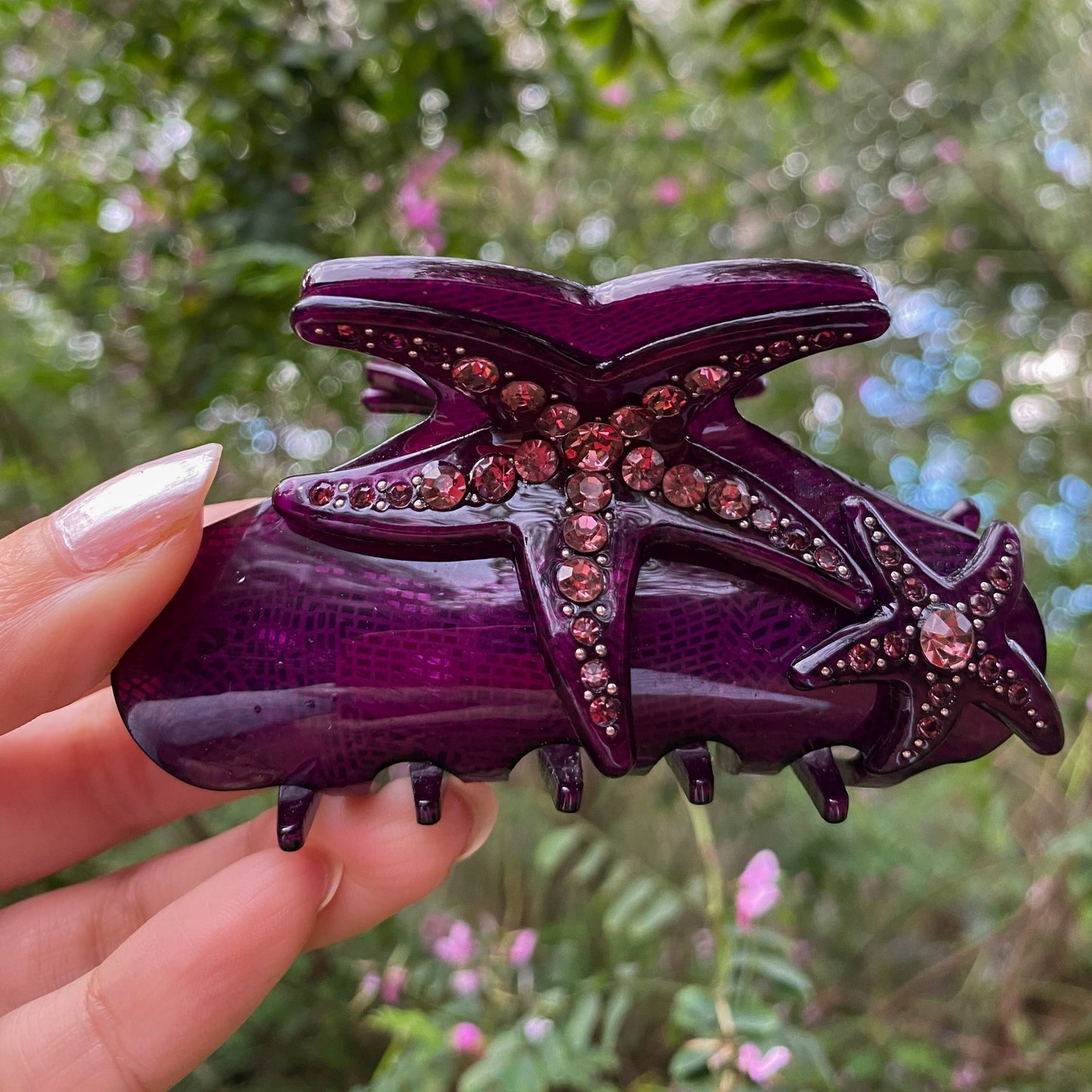Starfish Claw Clip in Deep Purple