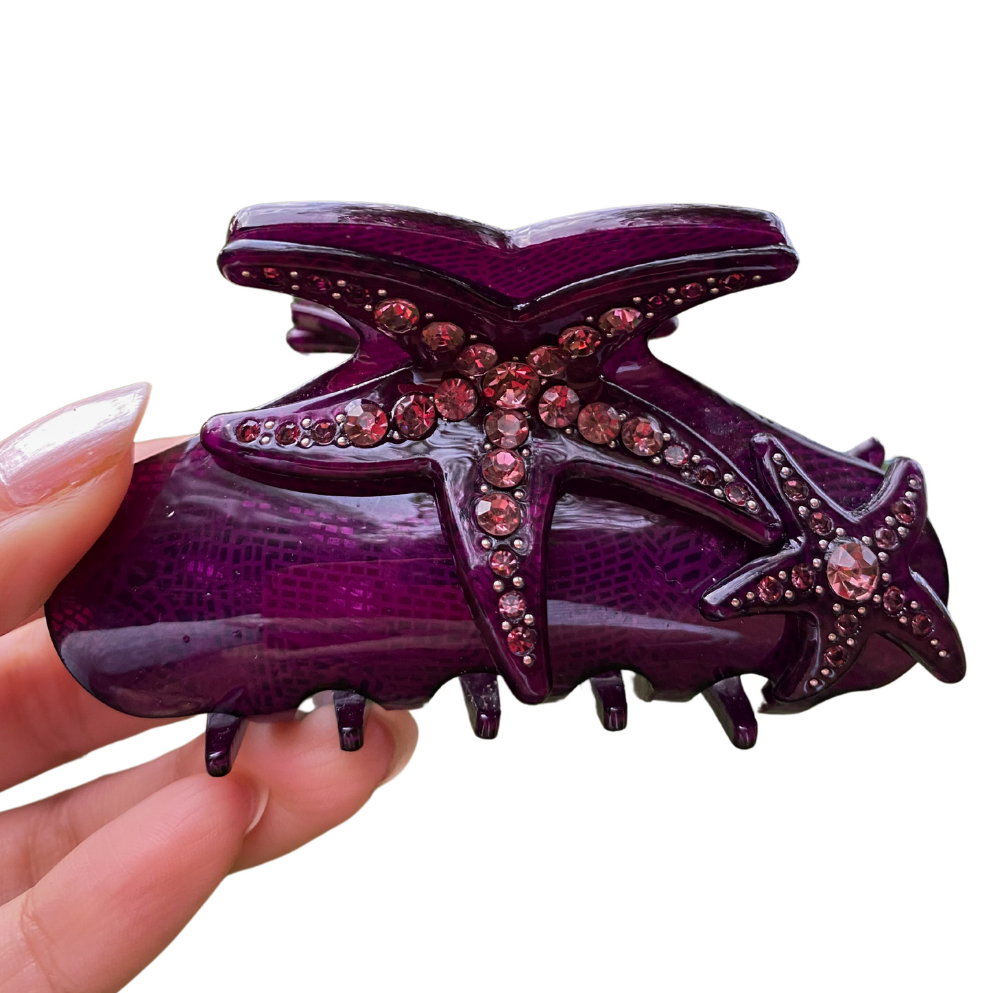 Starfish Claw Clip in Deep Purple