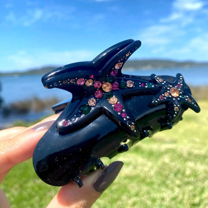 Starfish Claw Clip - Black Sparkle