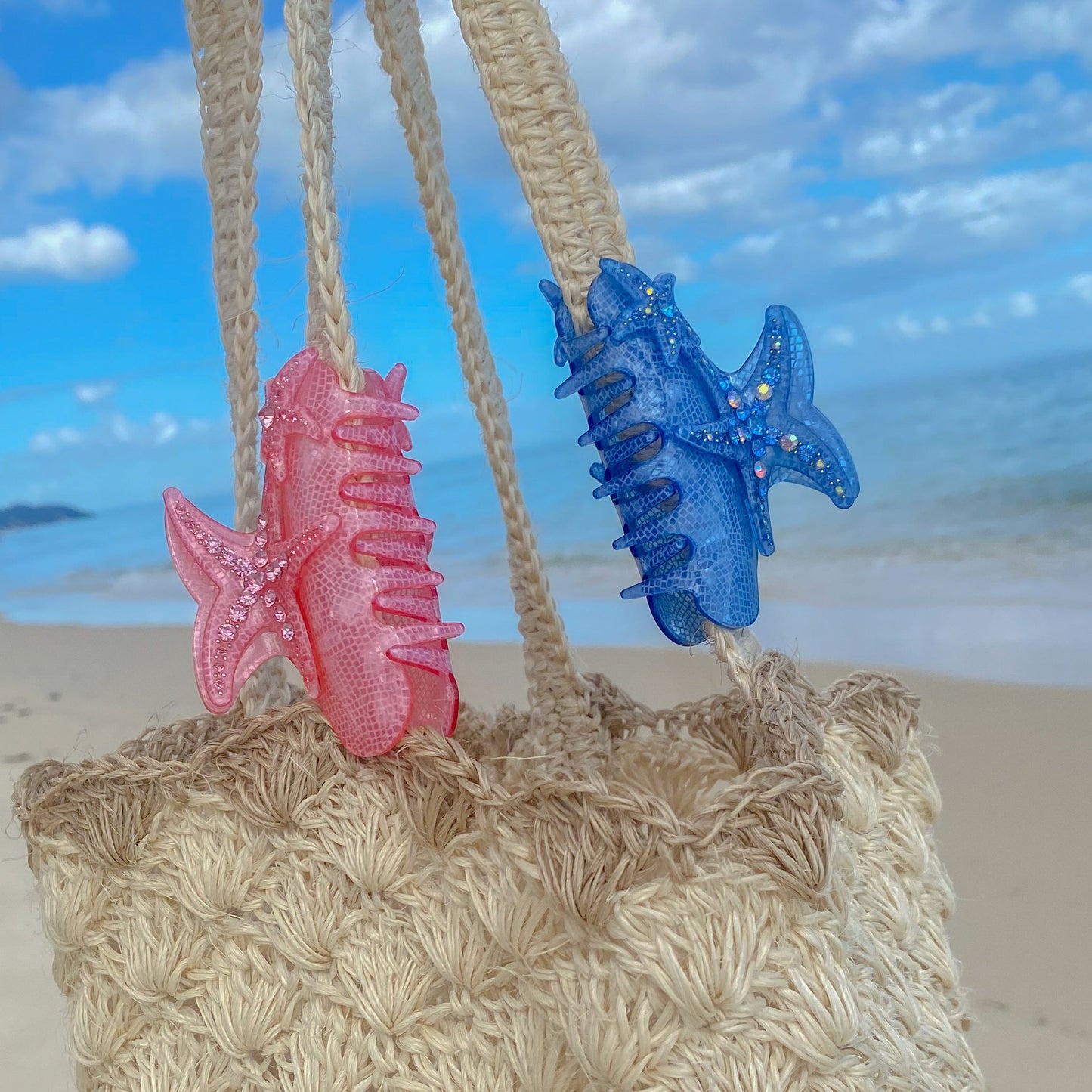 Bundle Starfish Claw Clip Blue and Pink