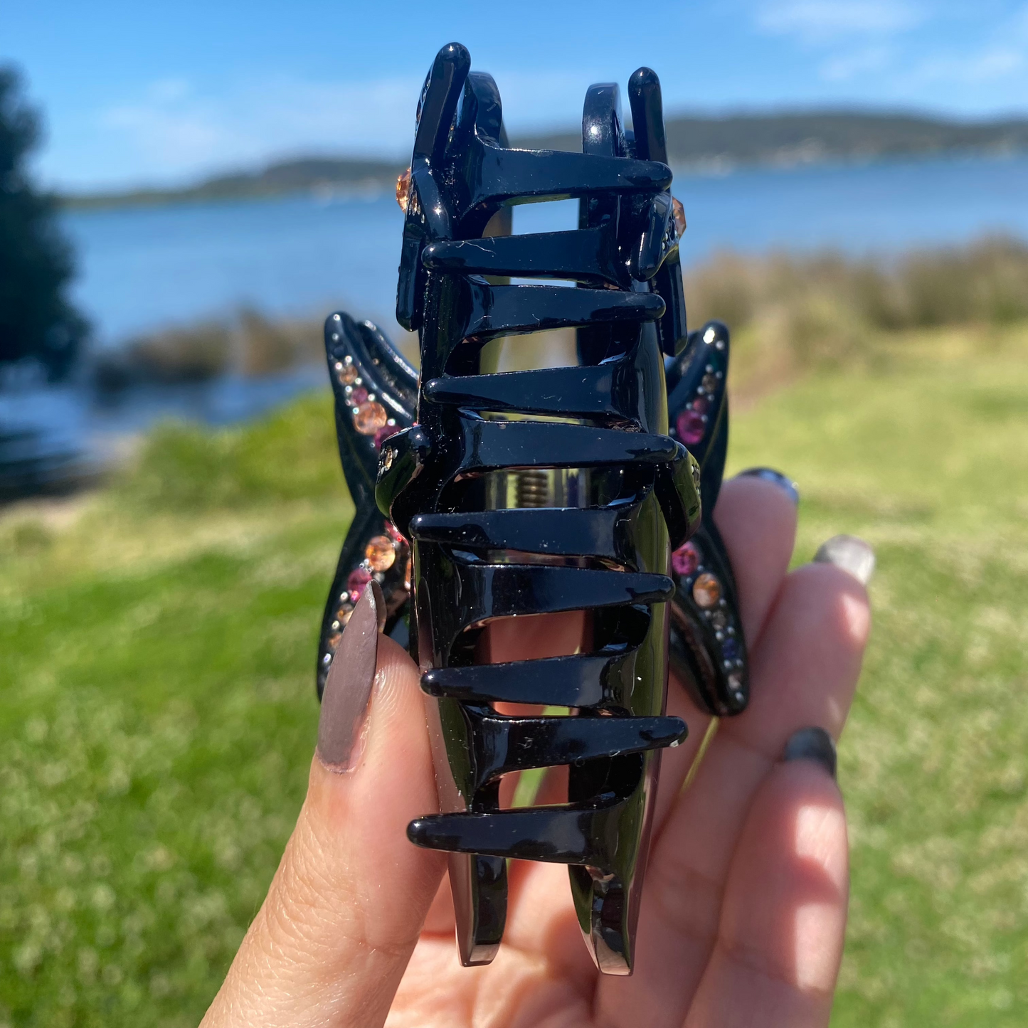 Starfish Claw Clip - Black Sparkle