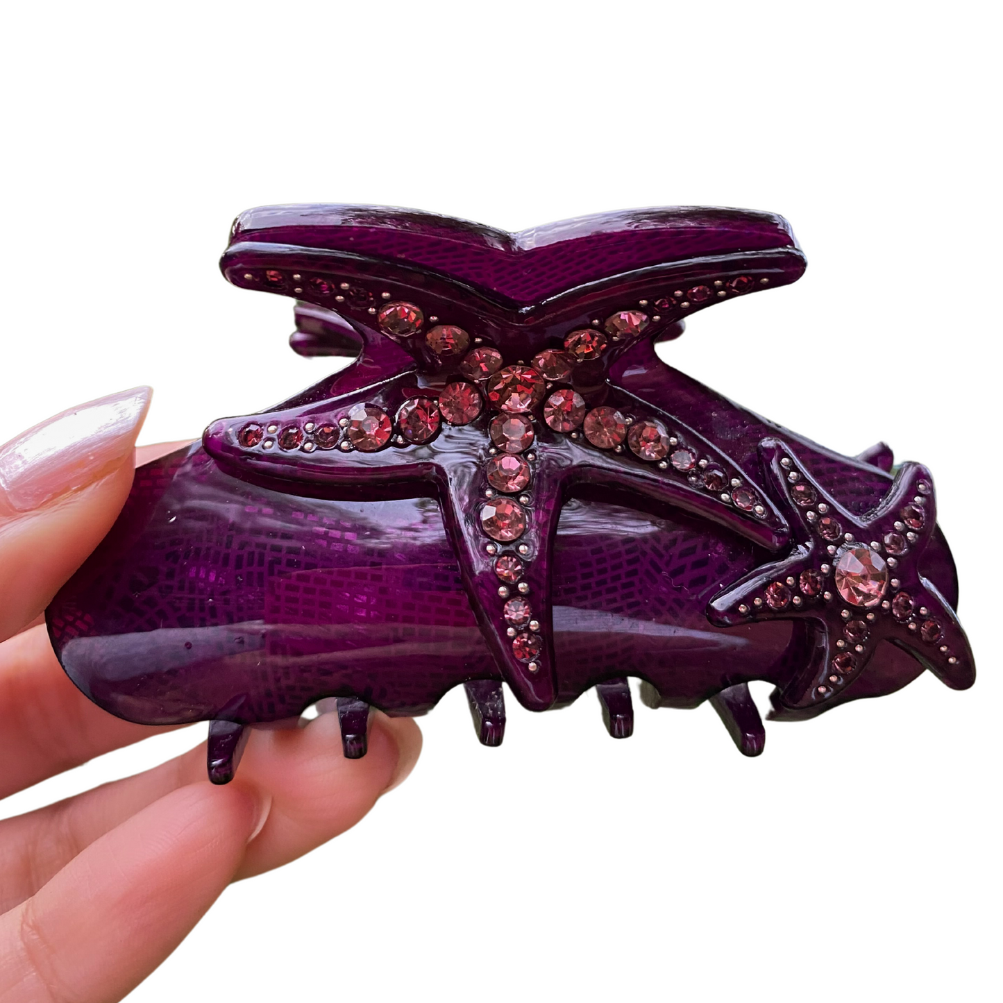 Starfish Claw Clip - Deep Purple